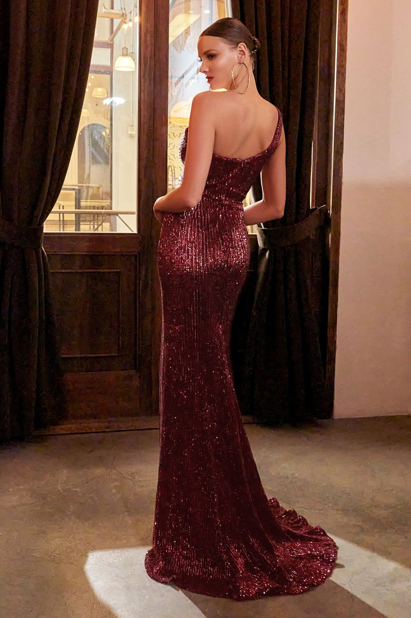 One Shoulder Sequin Gown by Tux-USA
