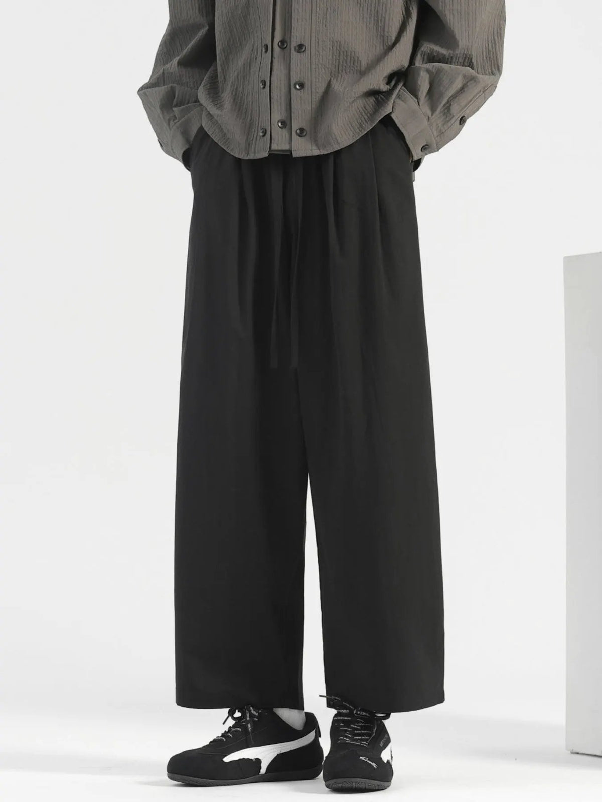 Men's Plus Size Wide Leg Drawstring Casual Pants by Partner Label