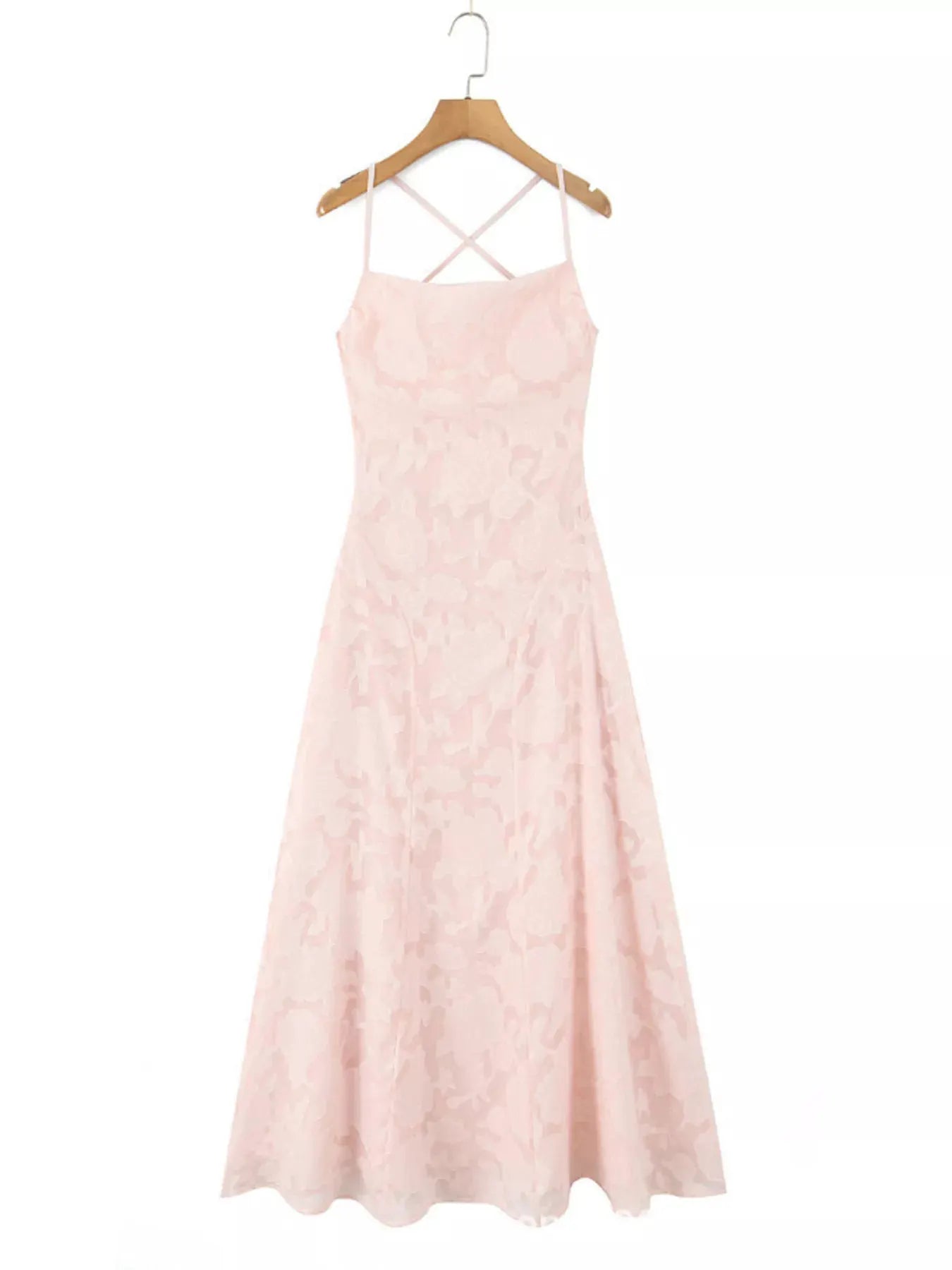 Lace Up Back Spaghetti Strap Maxi Dress by Partner Label