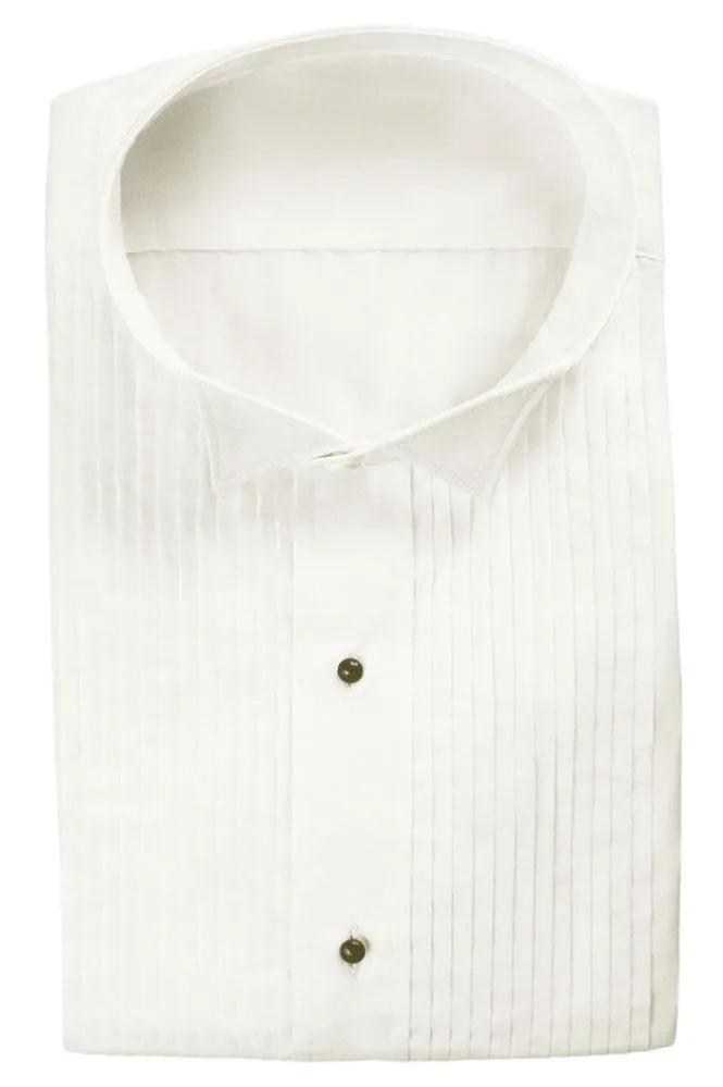 "Dante" Ivory Pleated Wingtip Tuxedo Classic Fit Shirt by Tux-USA