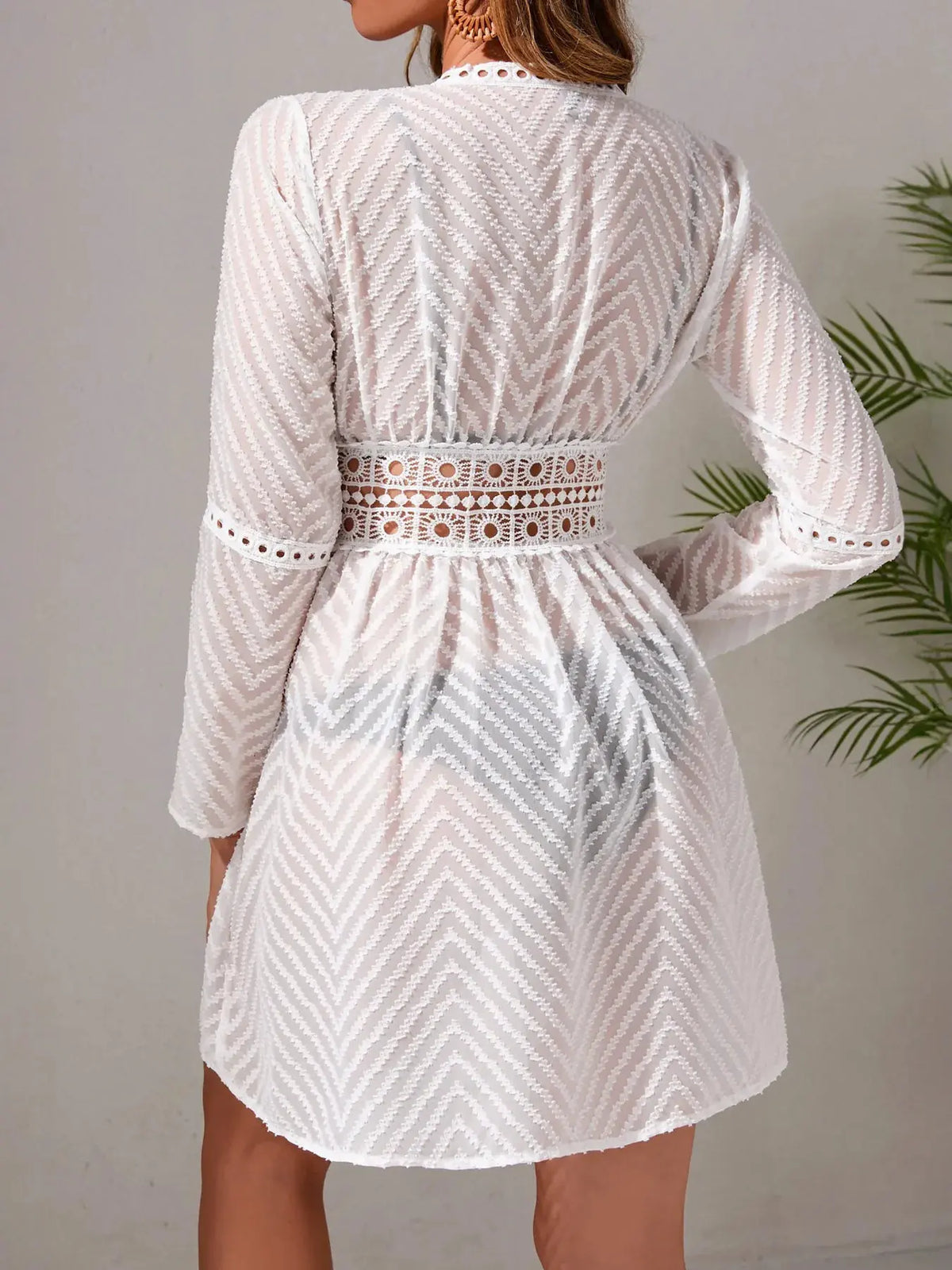 Chevron Crochet Lace Cover-Up by Partner Labels