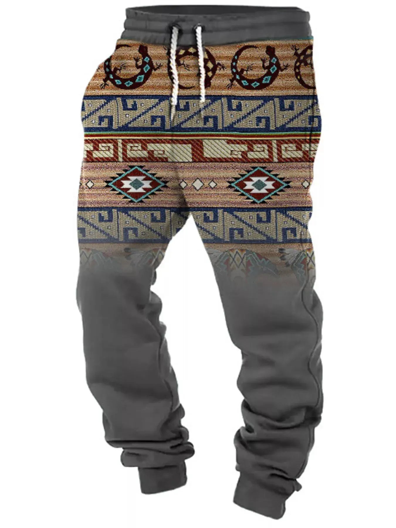 Men's Full Size Geometric Drawstring Joggers Plus Size by Trendsi