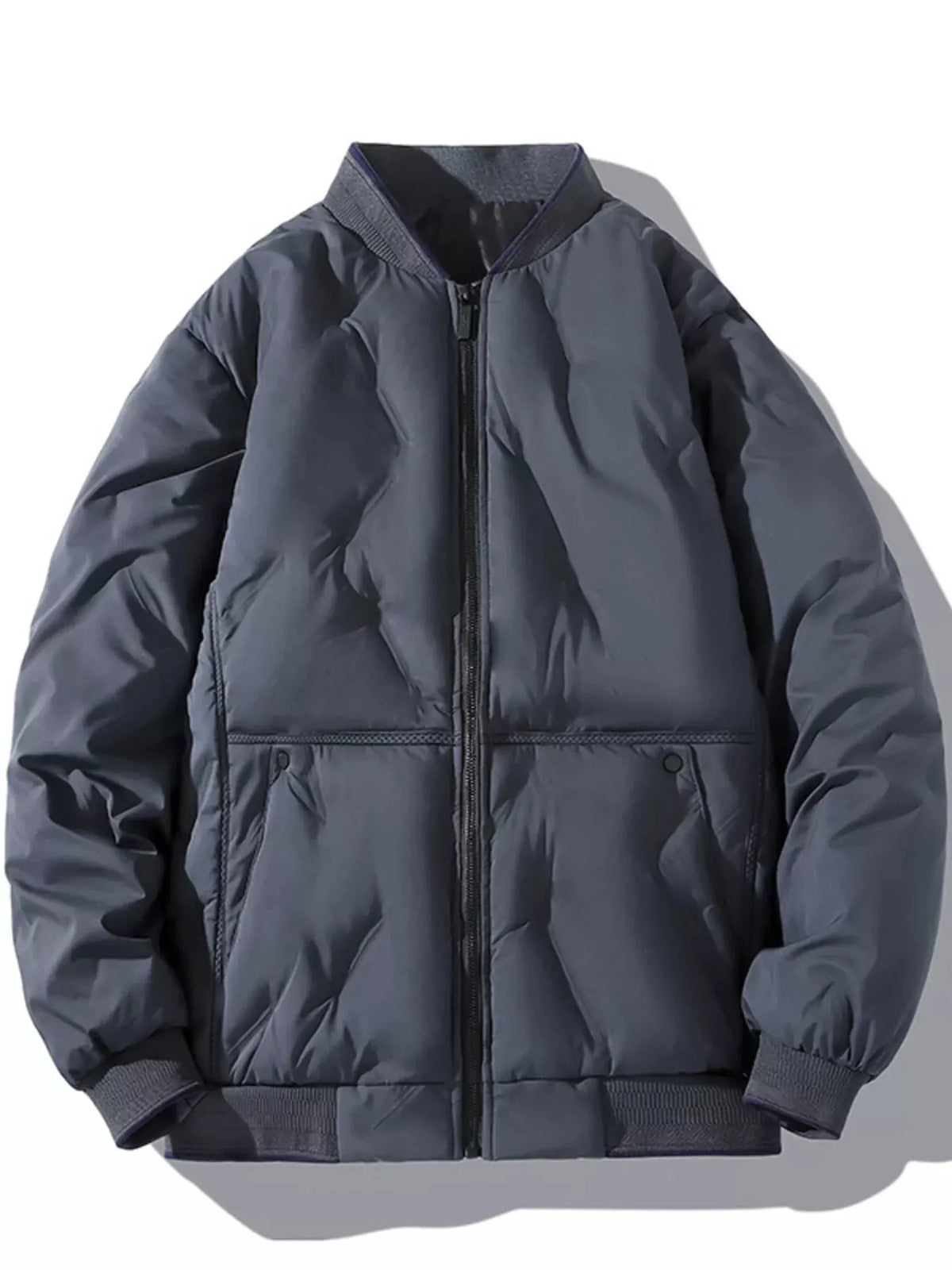 Men's Plus Size Padded Zip Up Bomber Jacket by Partner Label