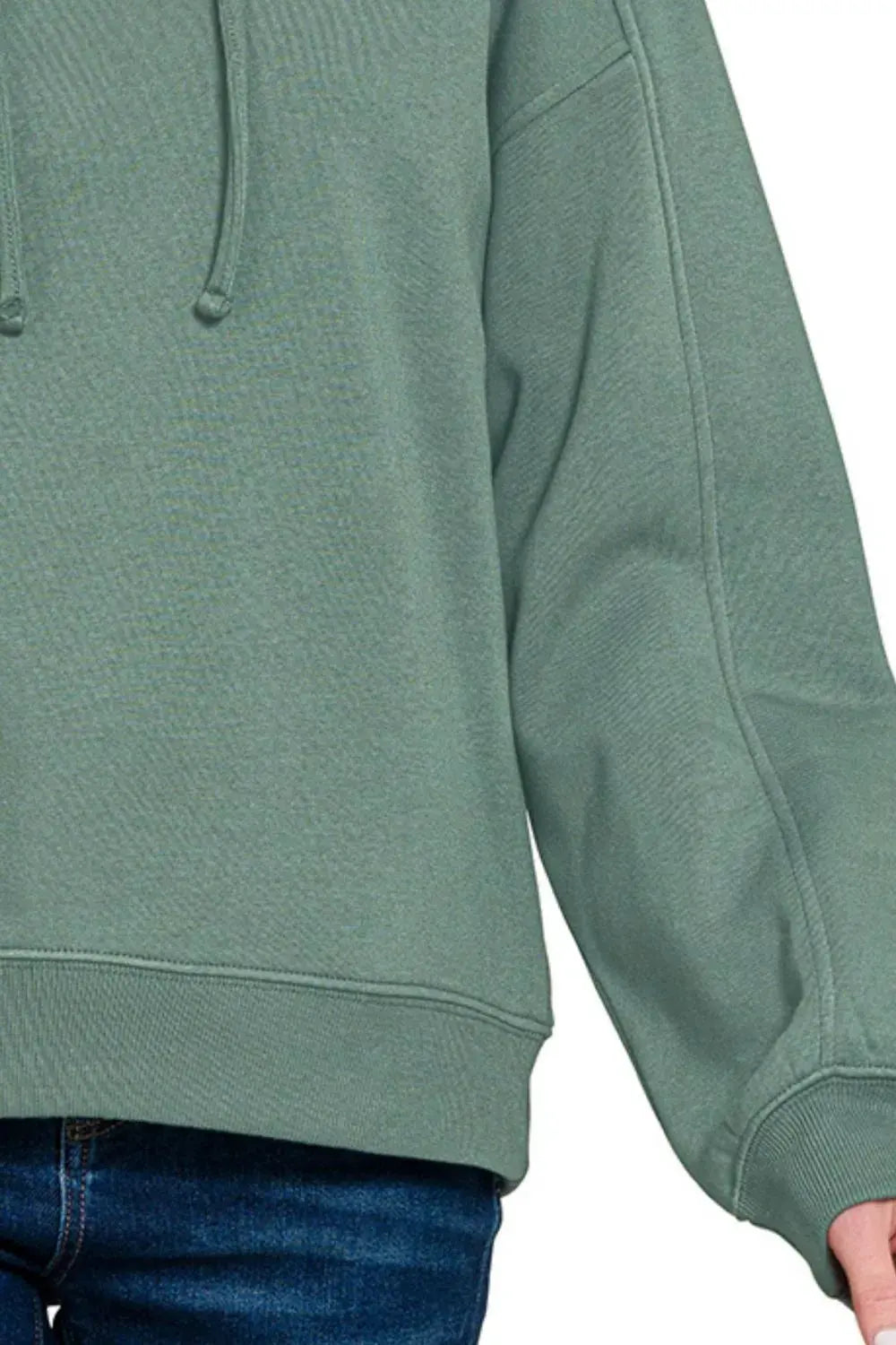 Zenana Drawstring Relaxed Fit Fleece Hoodie by Zenana