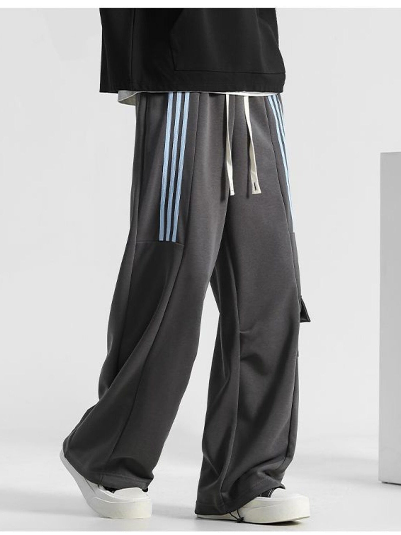 Men's Plus Size Striped Loose-Fit Casual Pants by Partner Label