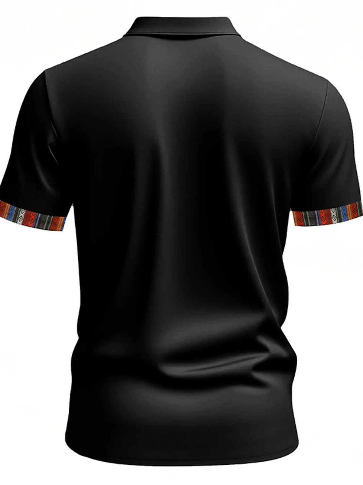 Men's Full Size Short Sleeve Shirt with Colorful Trim Plus Size by Trendsi