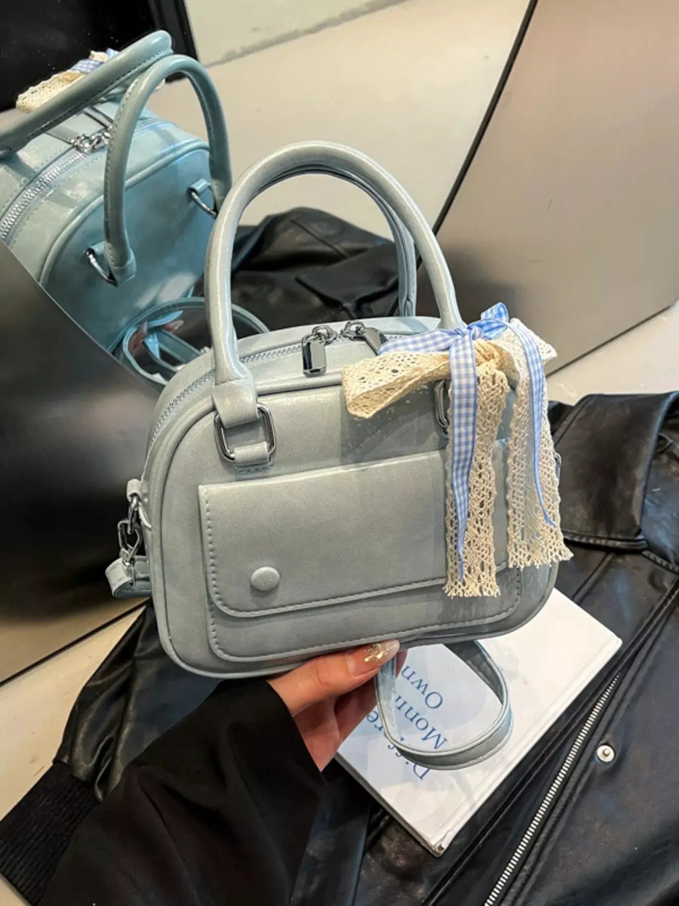 Bow Decor Top Handle Handbag by Partner Label