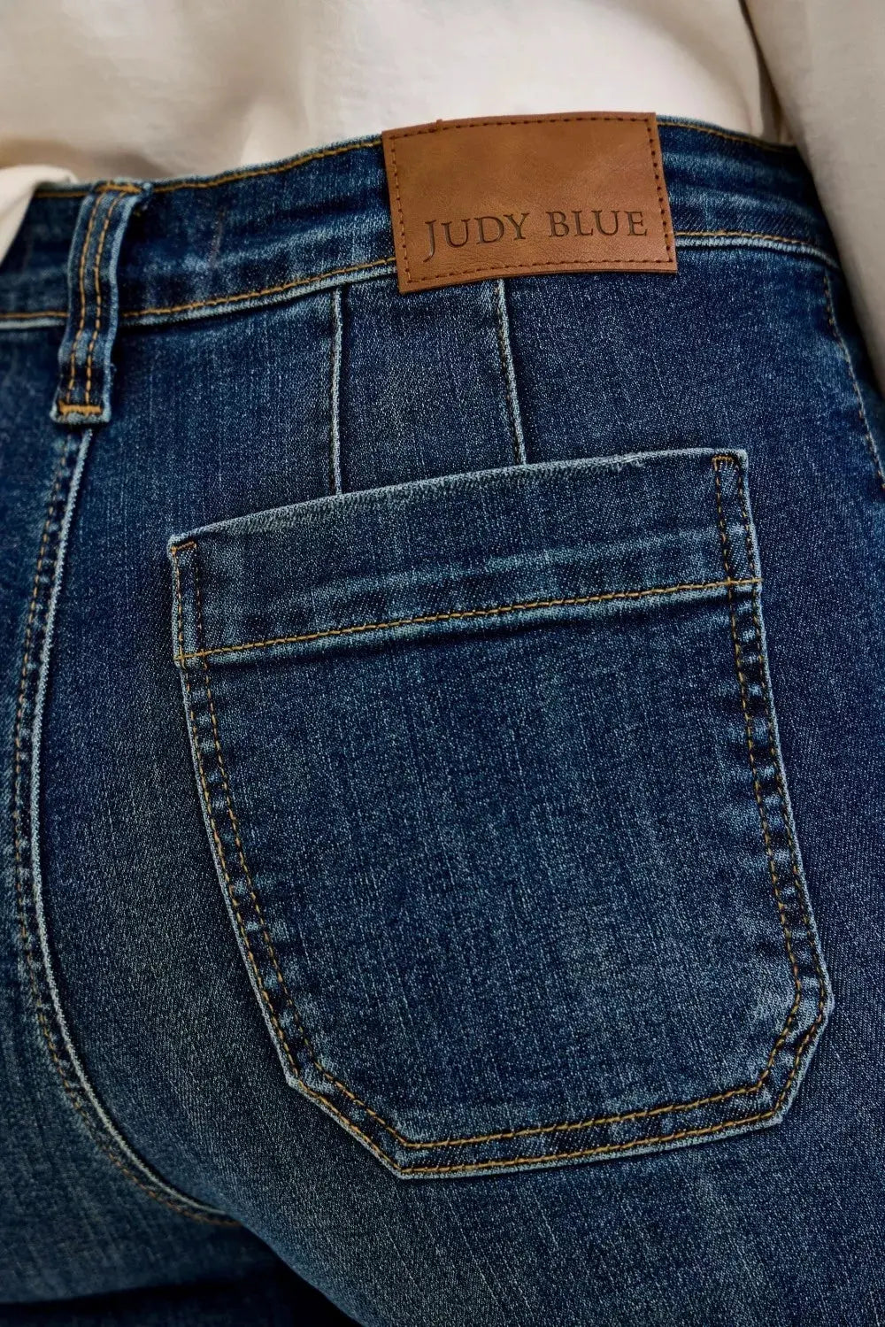 Judy Blue High Waist Wide Crop Utility Jeans with Patch Pocket by Judy Blue