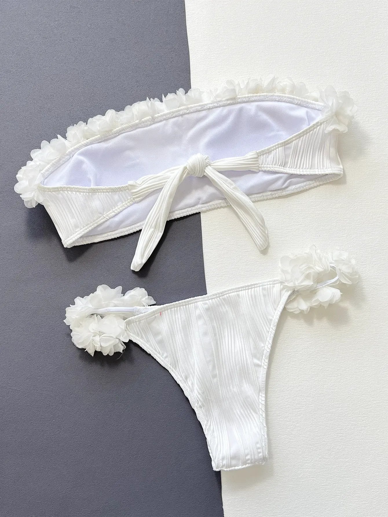 Applique Tie Back Two-Piece Bikini Set by Partner Label
