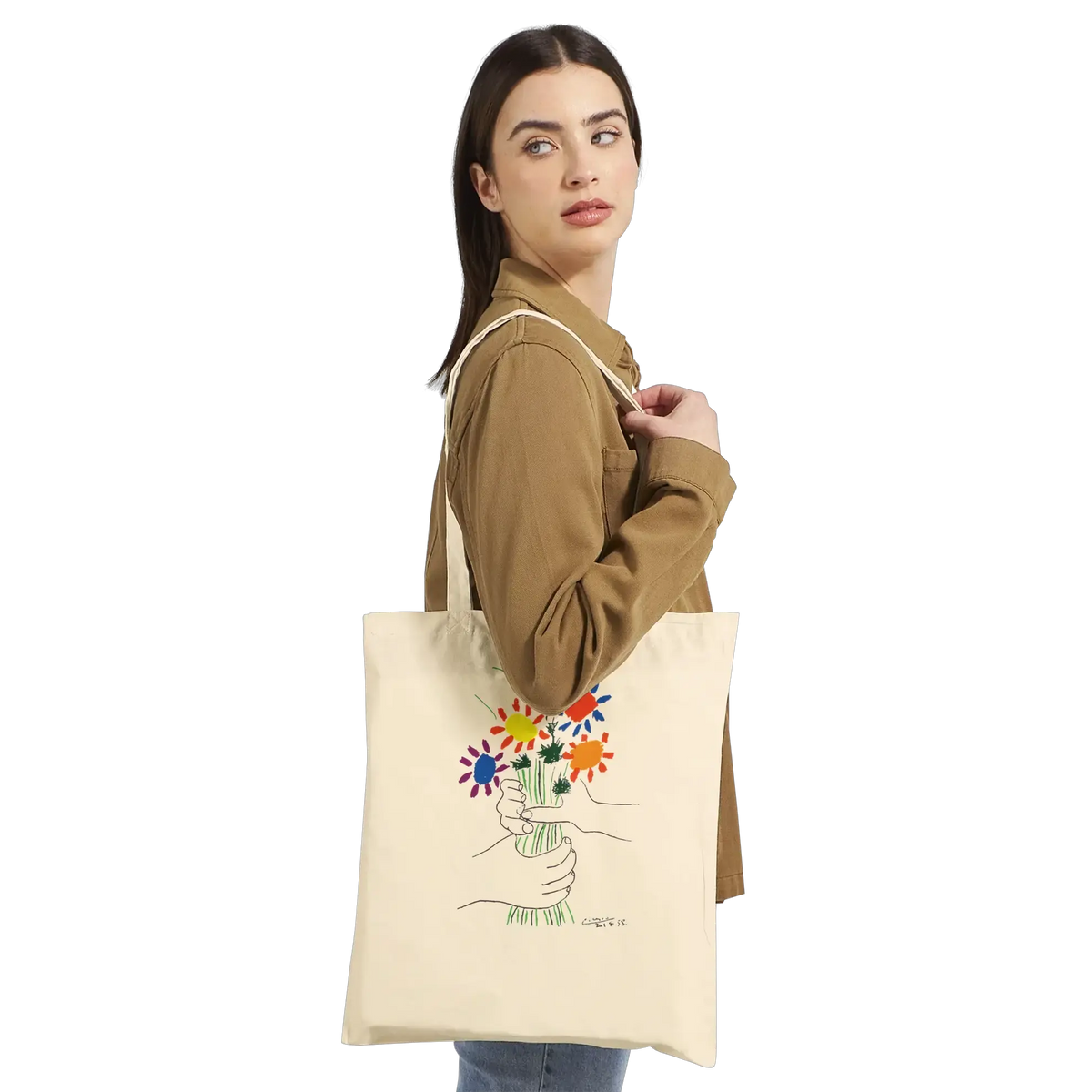 Pablo Picasso Bouquet of Peace 1958 artwork tote bag-1