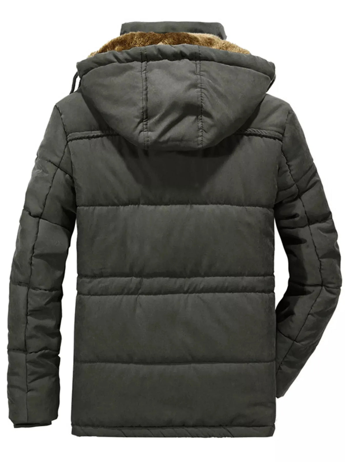 Men's Plus Size Hooded Zip Up Parka Coat by Partner Label