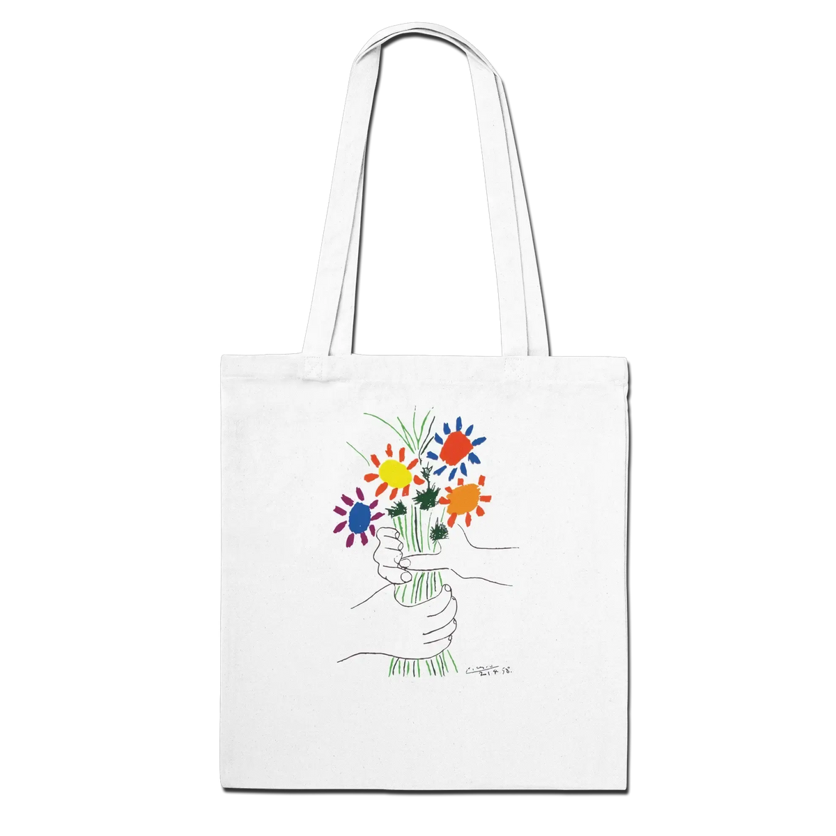 Pablo Picasso Bouquet of Peace 1958 artwork tote bag-2