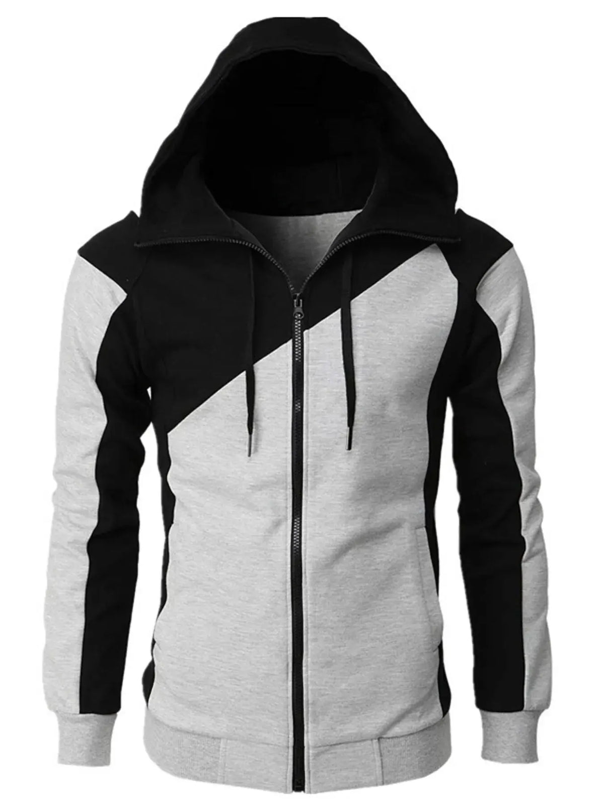 Men's Color Block Zip-Up Hoodie by Partner Label