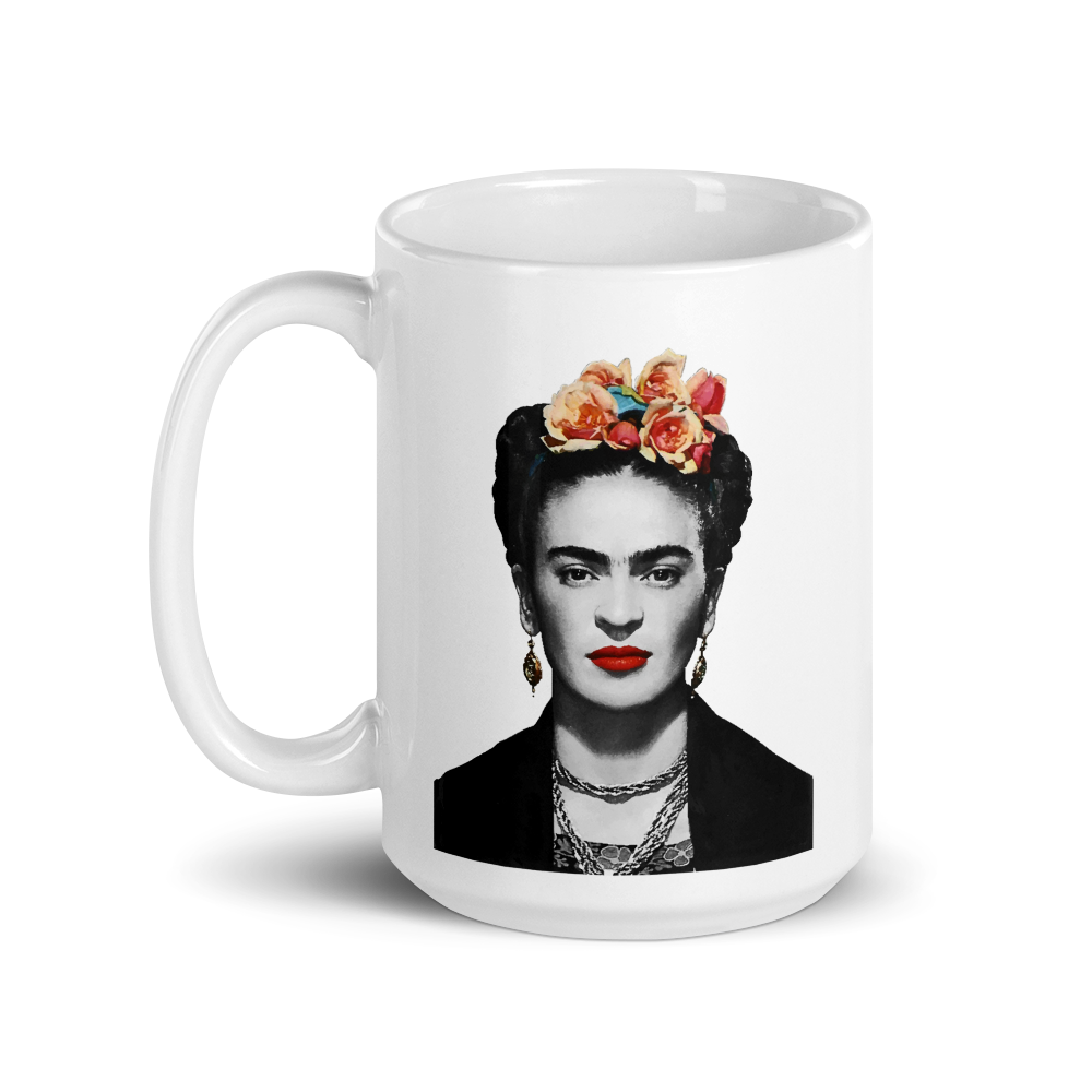 Frida Kahlo With Flowers Poster Artwork Mug by Art-O-Rama Shop