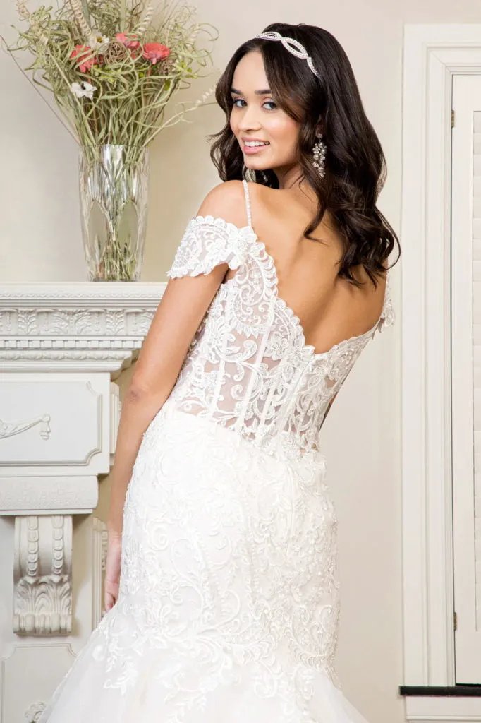 Sweethearted Embroidered Mesh Mermaid Wedding Gown w/ Tail by Tux-USA