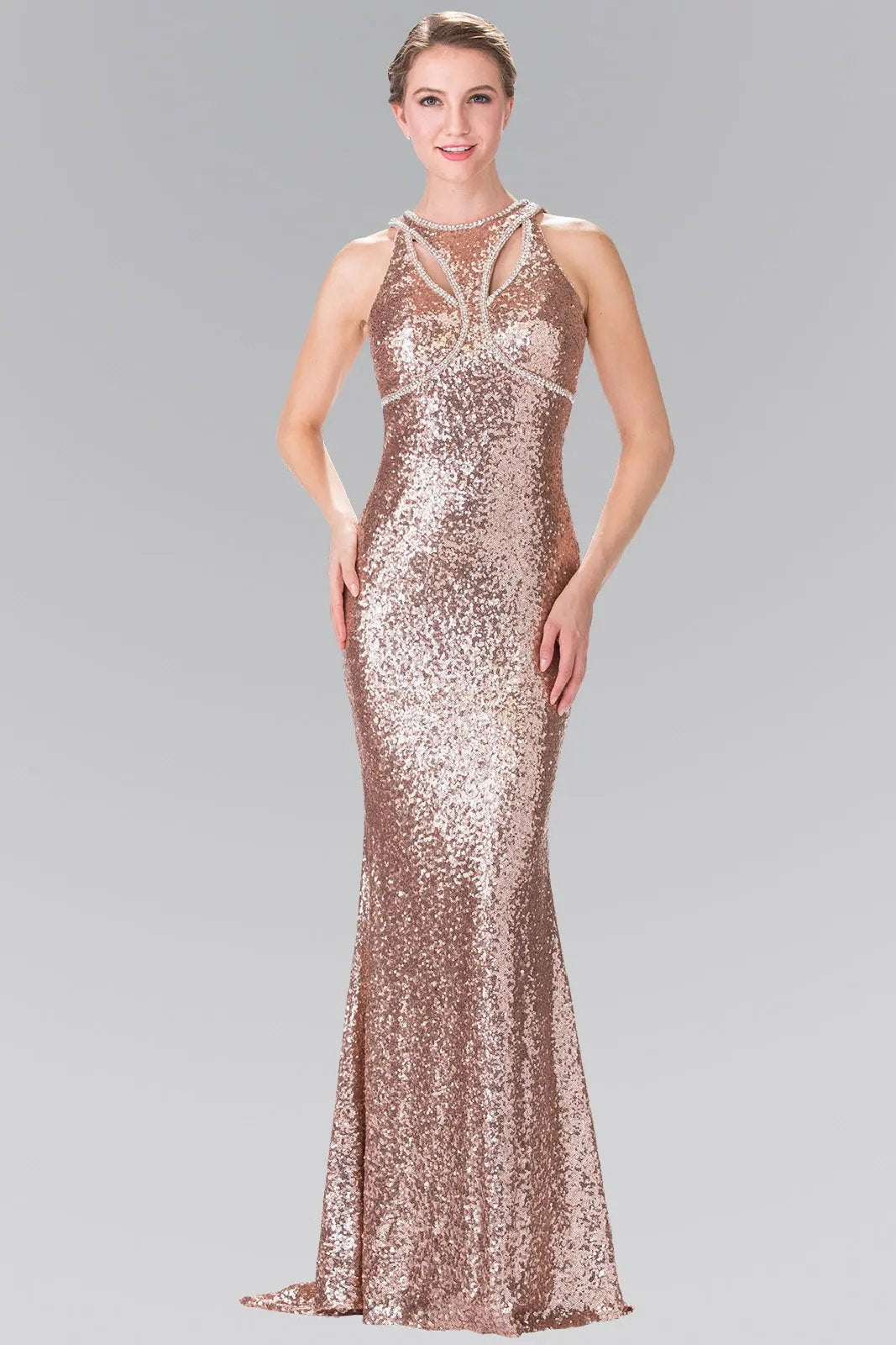 Jewel Embellished Sequin Long Dress by Tux-USA