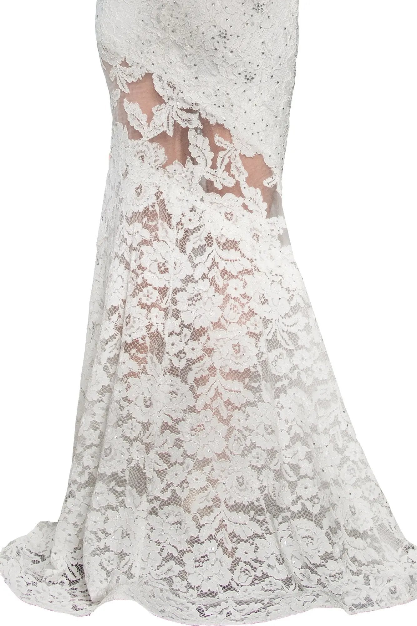 Illusion Cut-Out Lace Long Dress by Tux-USA