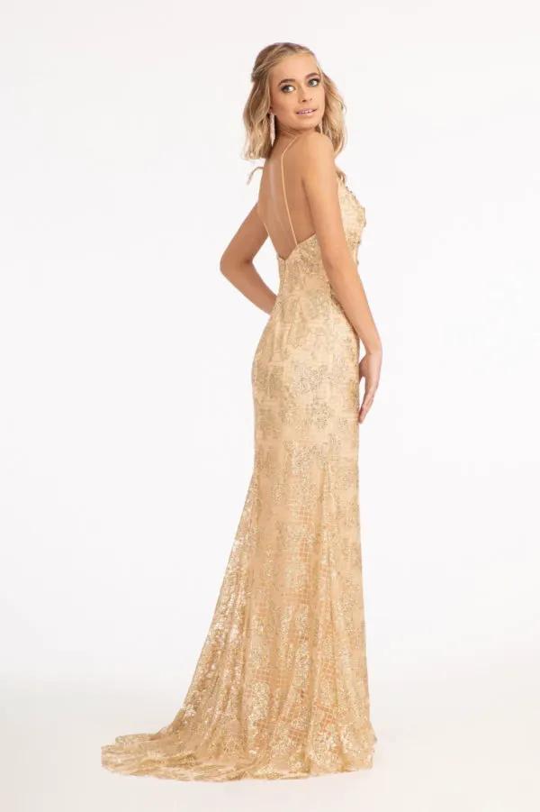Glitter Embellished Mesh Mermaid Dress w/ Jewel Embellishment and Detached Layer by Tux-USA