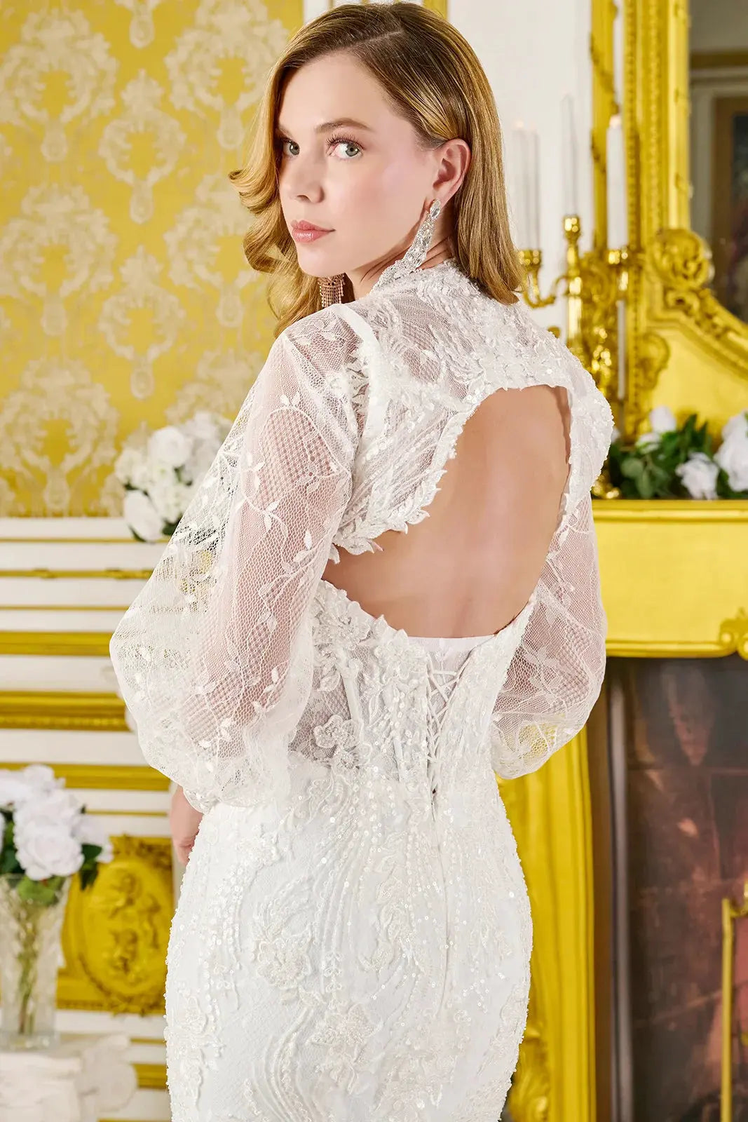 Trumpet Silhouette Wedding Gown Strapless, Sweetheart Neckline by Tux-USA