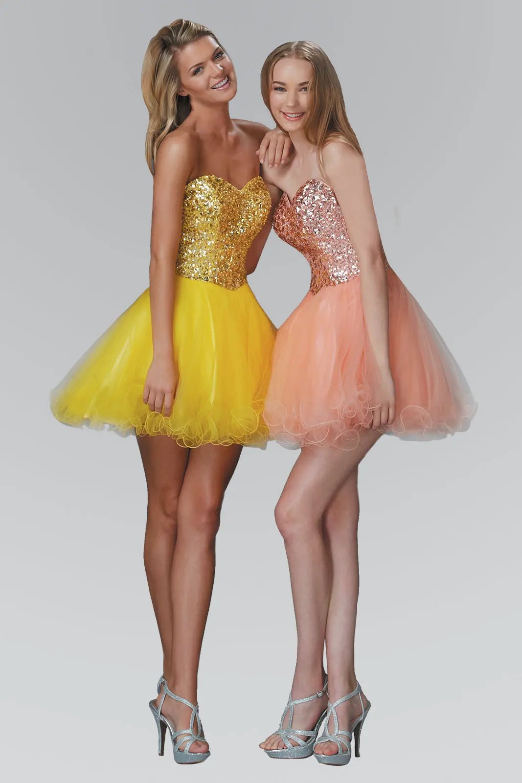 Sweetheart Tulle Short Dress with Jewel Embellished Bodice by Tux-USA