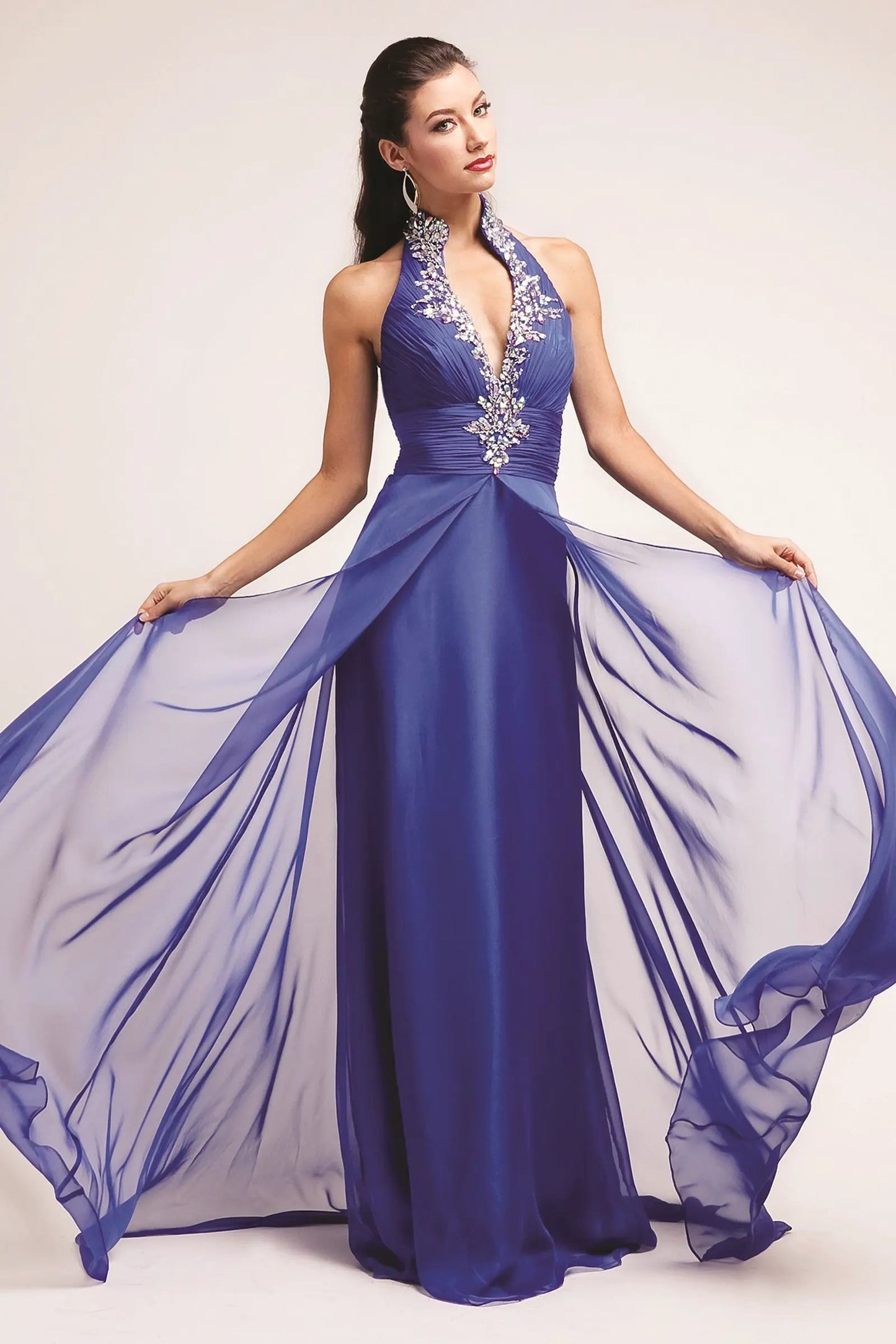 Halter neckline A-line dress by Tux-USA
