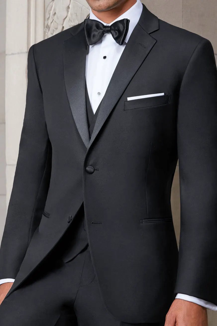 "Hartford" Black Tuxedo Jacket Notch (Separates) by Tux-USA