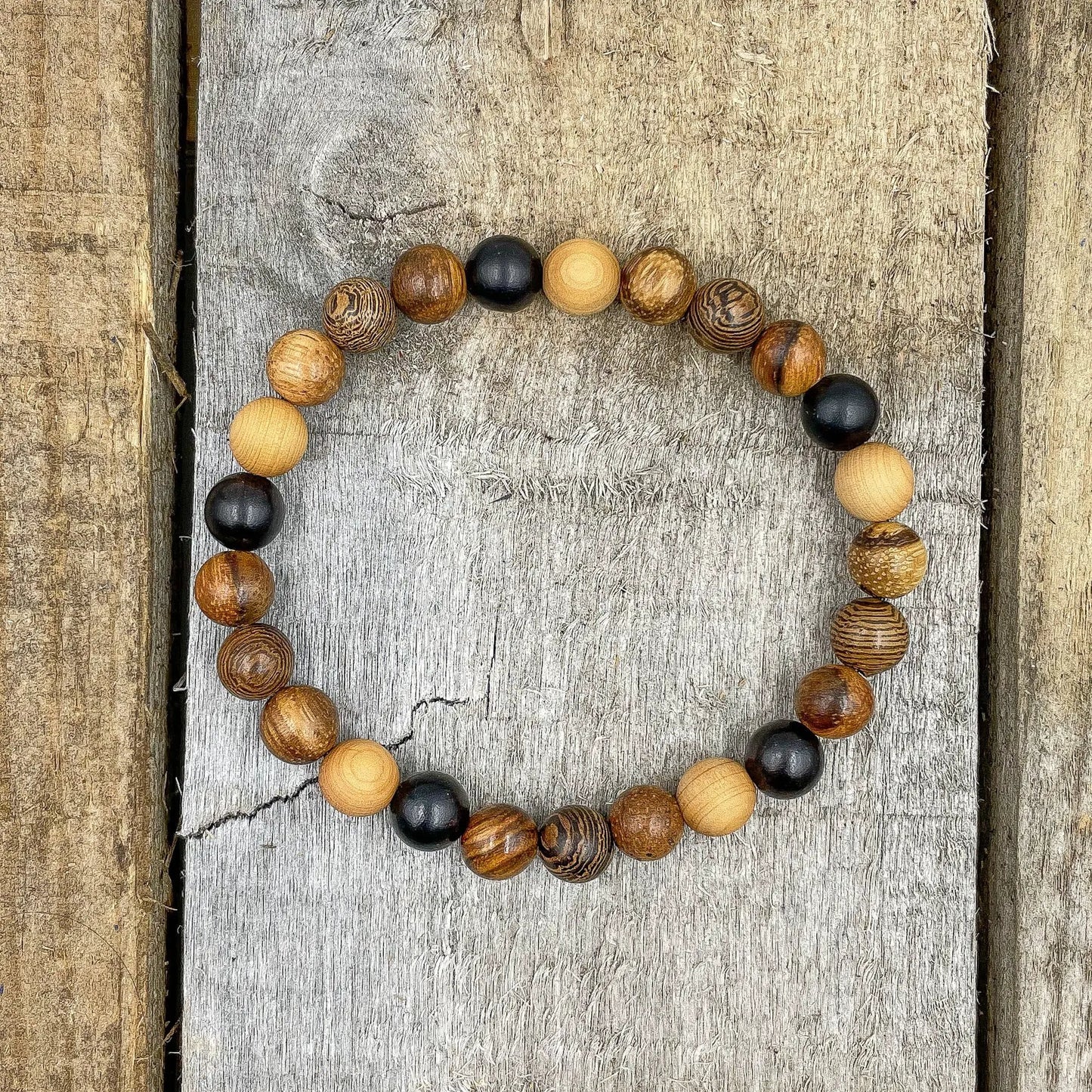 Union - All Mixed Up Brown Wood Mala Beaded Bracelet by Everwood Original