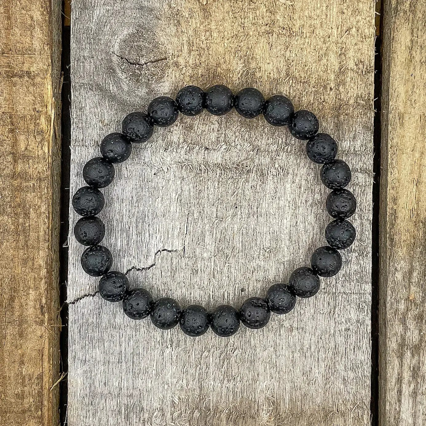 Union - Smooth Lava Rock Gemstone Beaded Bracelet by Everwood Original