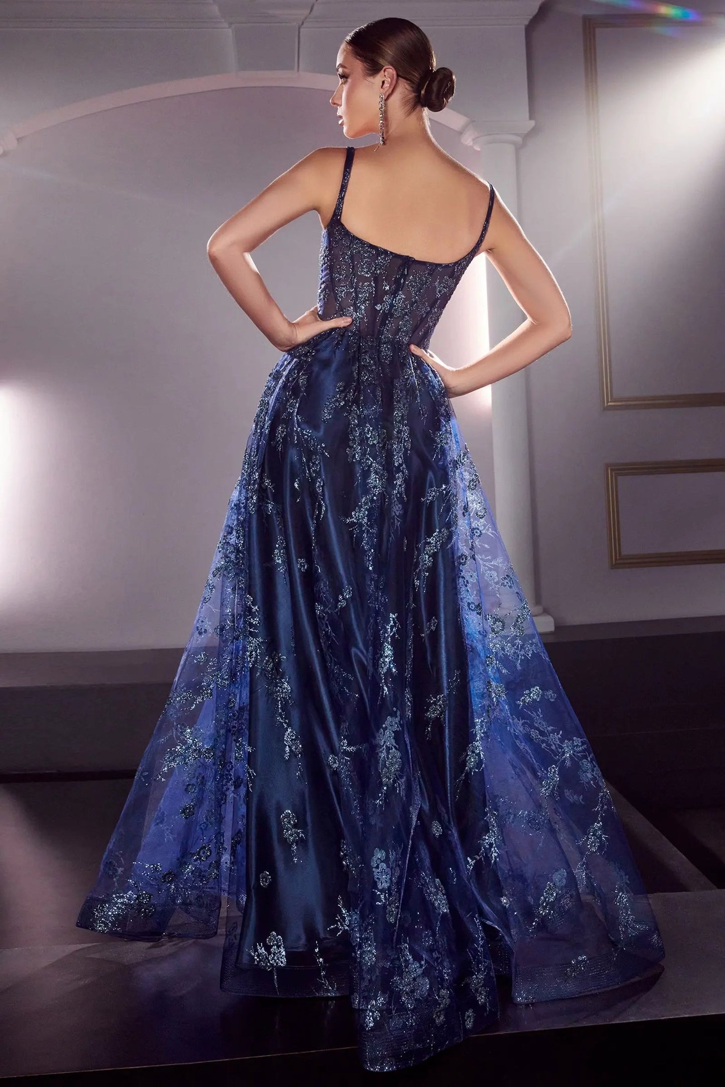 Glitter Print A-Line Gown by Tux-USA