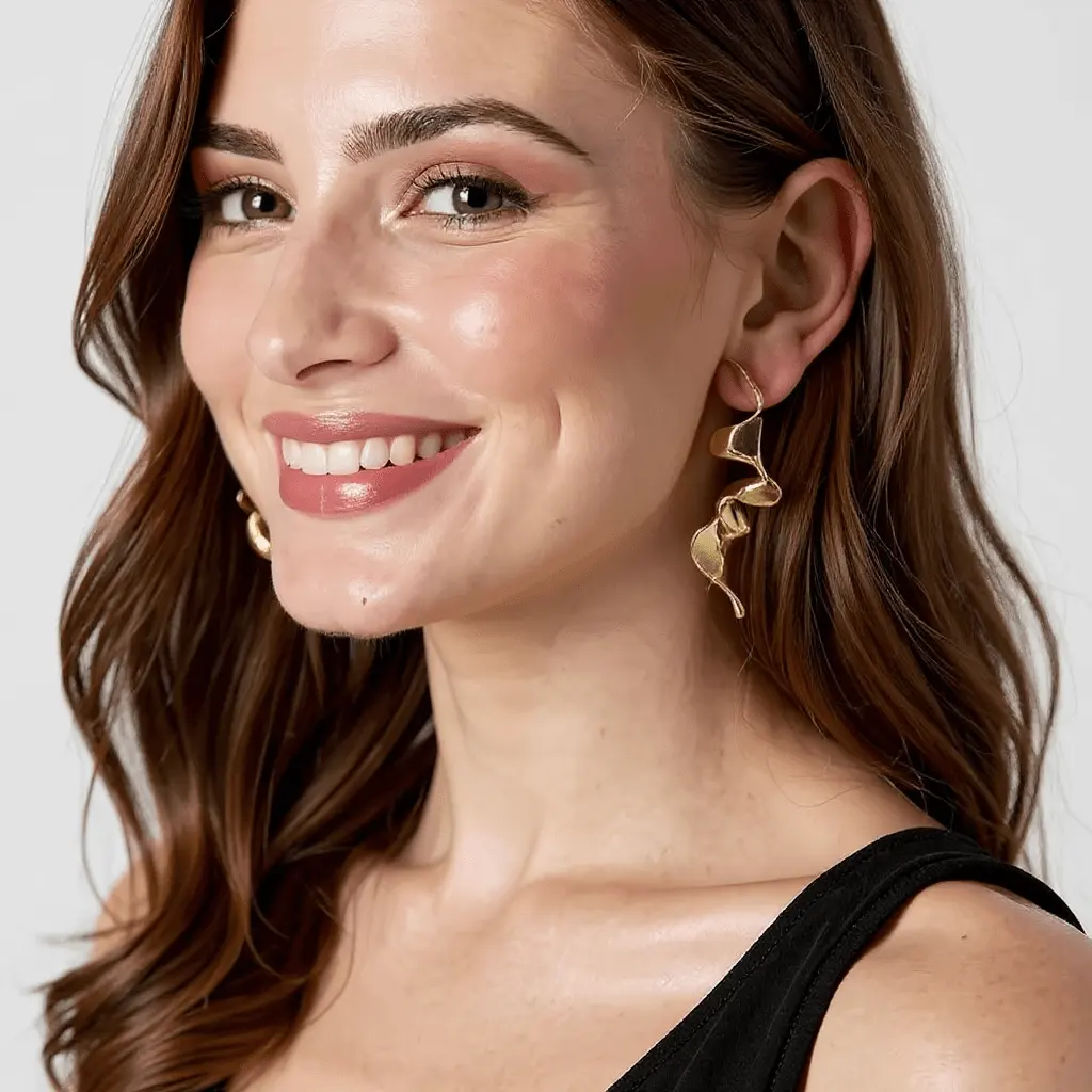 Earrings Karina - Gold Plated Elegant Earrings by La Moda Me