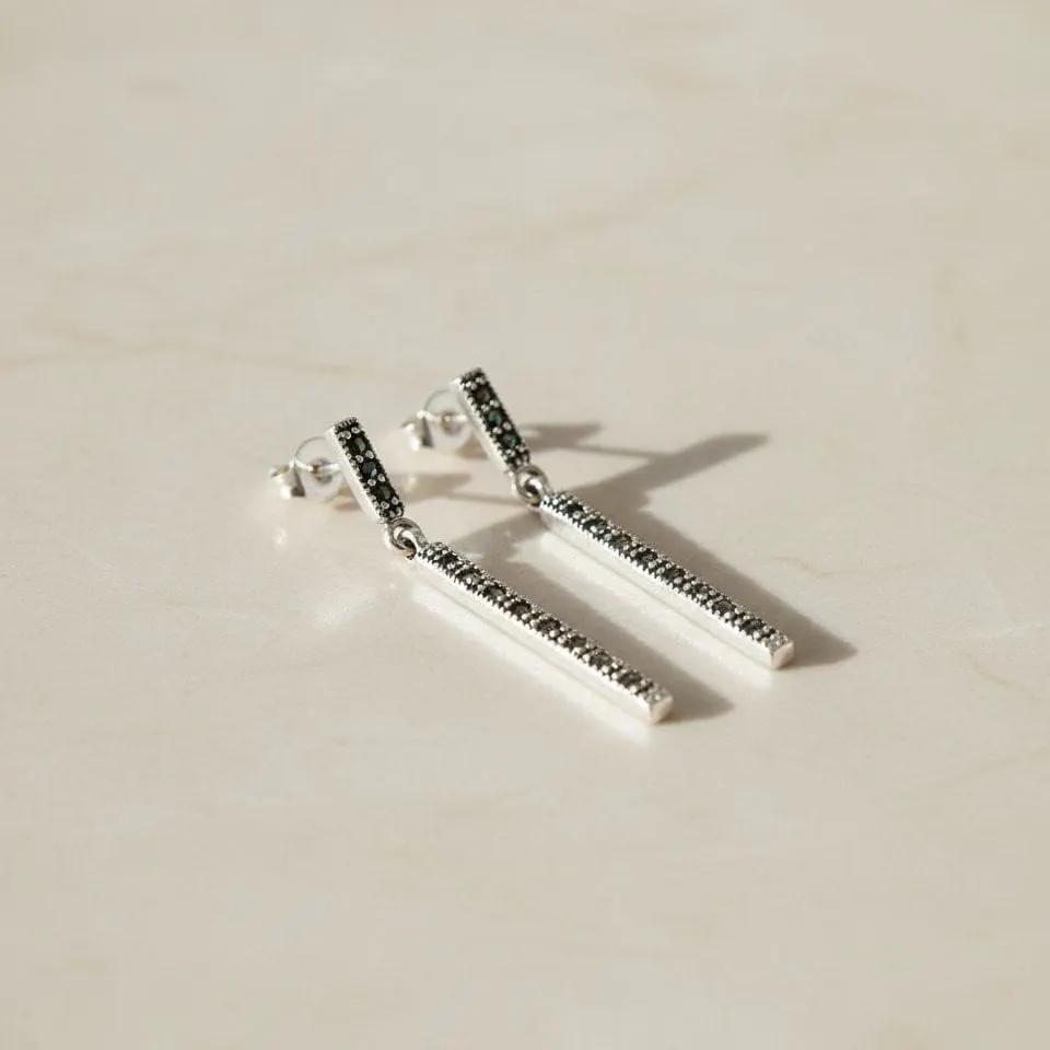 Earrings Night Dinner - Sterling Silver Elegant Evening Earrings by La Moda Me