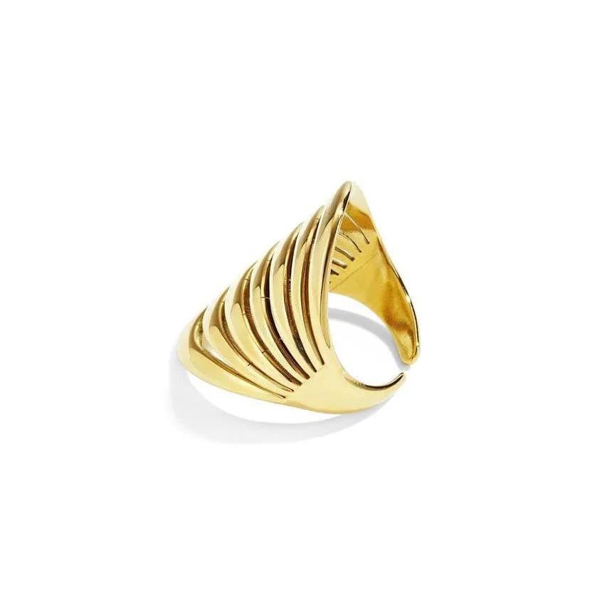 Cher - Open Design Gold Ring by La Moda Me