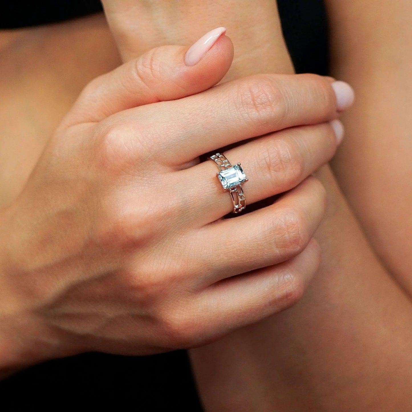 Ring Imperial - Sterling Silver Sky Blue Topaz Luxury Ring by La Moda Me