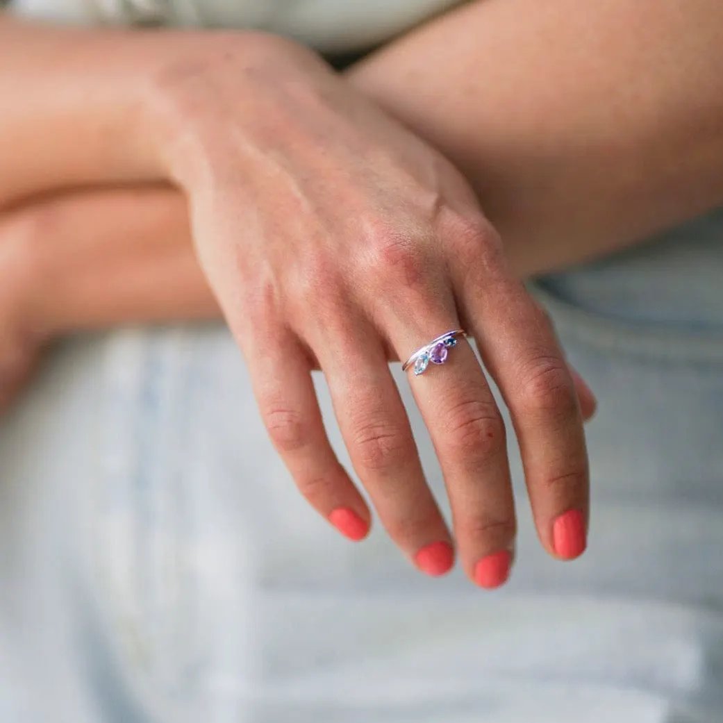Ring Ocean Breeze - Sterling Silver Ocean-Inspired Ring by La Moda Me