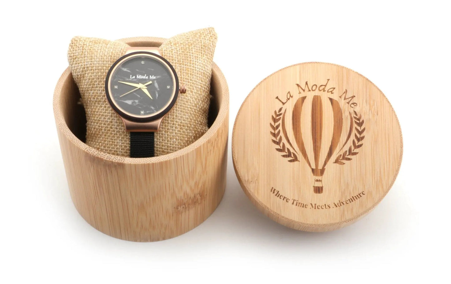 Watch Olivewood Ira - Eco-Friendly Rose Gold & Wood Timepiece by La Moda Me