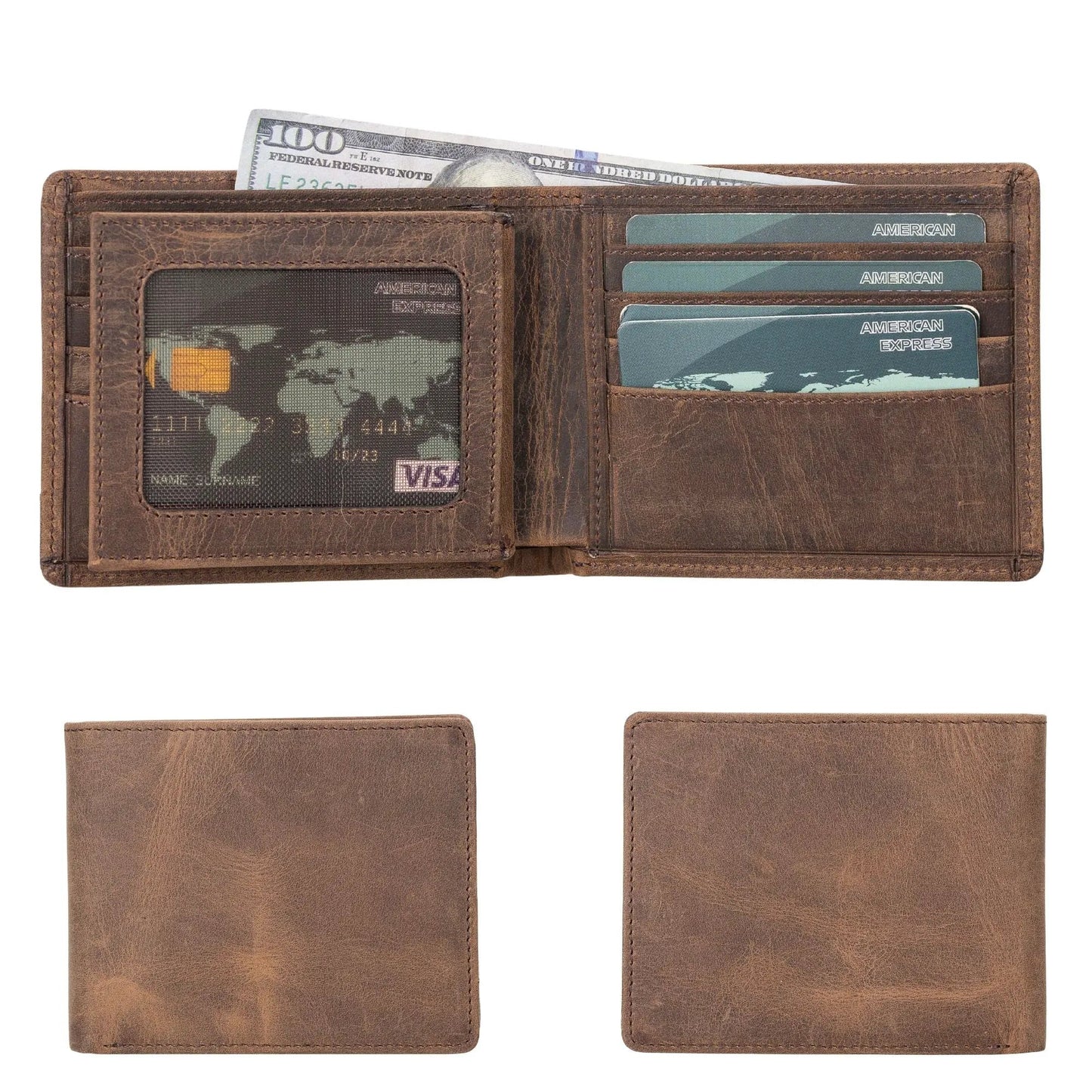 Lusk Slim Bifold Design Handcrafted Men's Genuine Leather Wallet by TORONATA