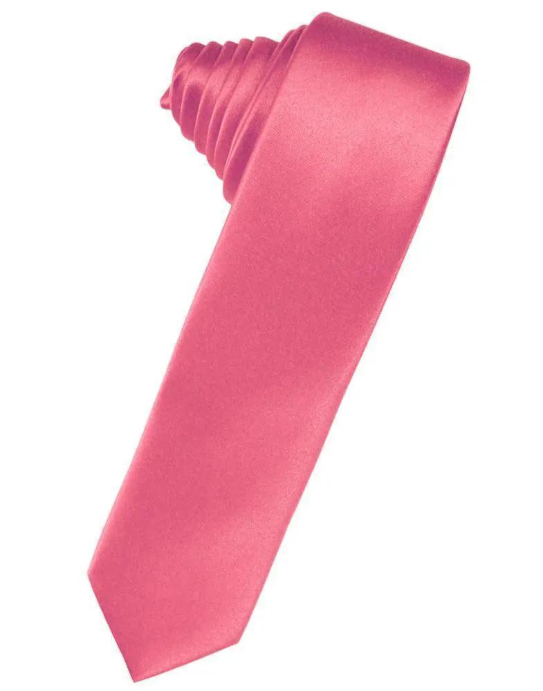 Luxury Satin Skinny Necktie Self Tie by Tux-USA