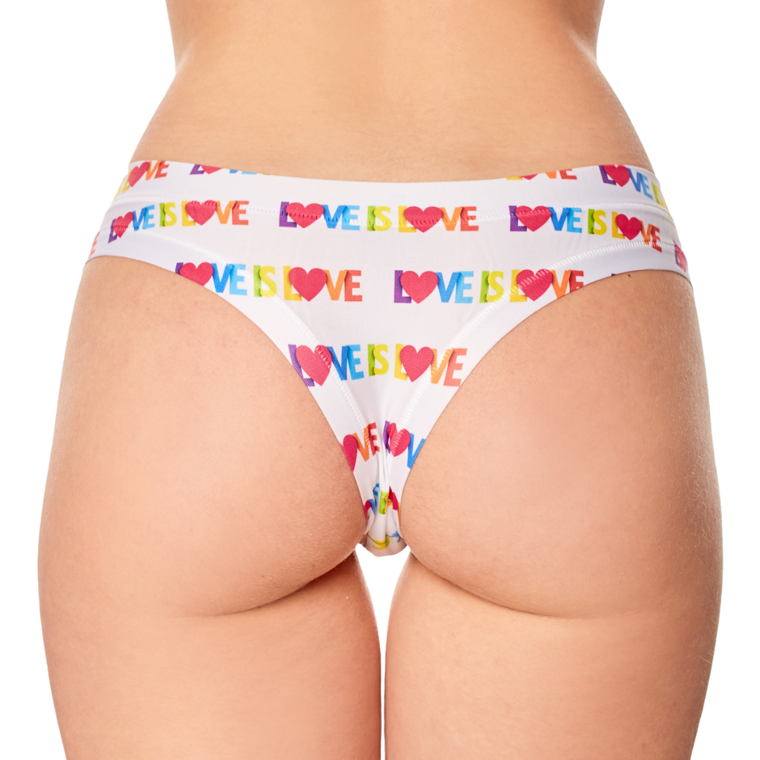 Memème Women’s Ultra-Comfortable LOVE - Peaceful Panties | Breathable Cotton Crotch, Stretchy Fit | Style: Thong by Mememe