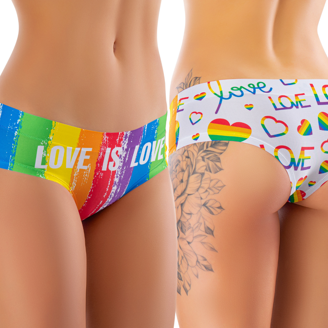 Memème Women’s Ultra-Comfortable PRIDE - Love is - Panties | Breathable Cotton Crotch, Stretchy Fit, No Elastic Bands by Mememe