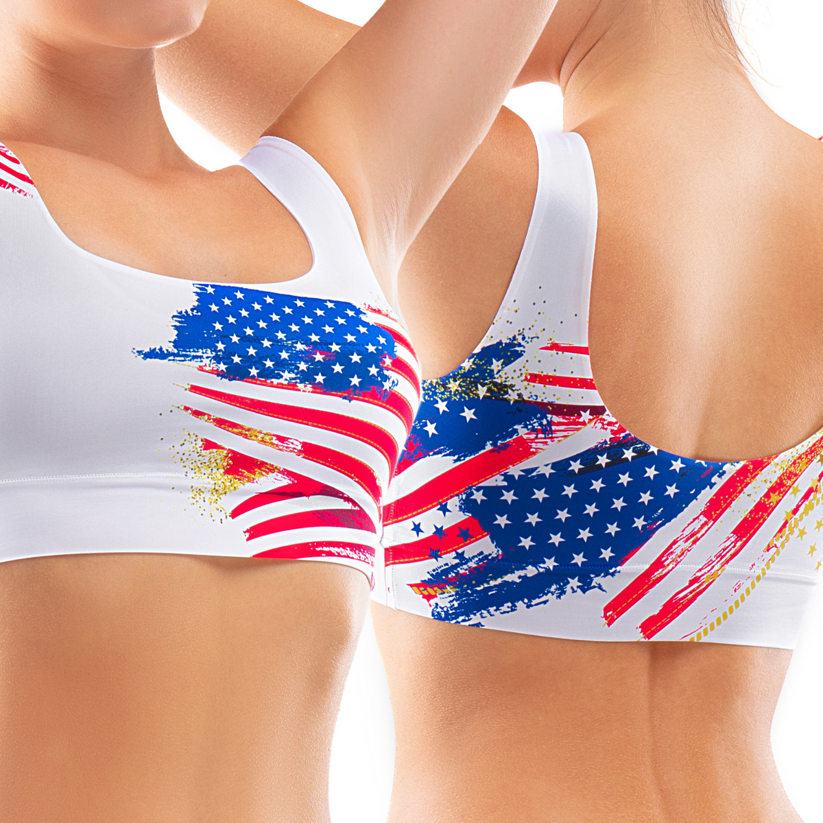Memème Women’s Ultra-Comfortable USA - Aged - Crop Top | Stretchy Fit, No Elastic Bands by Mememe