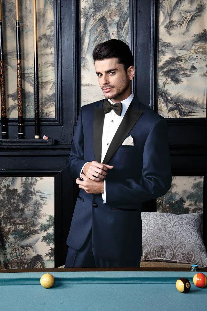 "Milan" Midnight Navy Tuxedo Jacket Peak (Separates) by Tux-USA