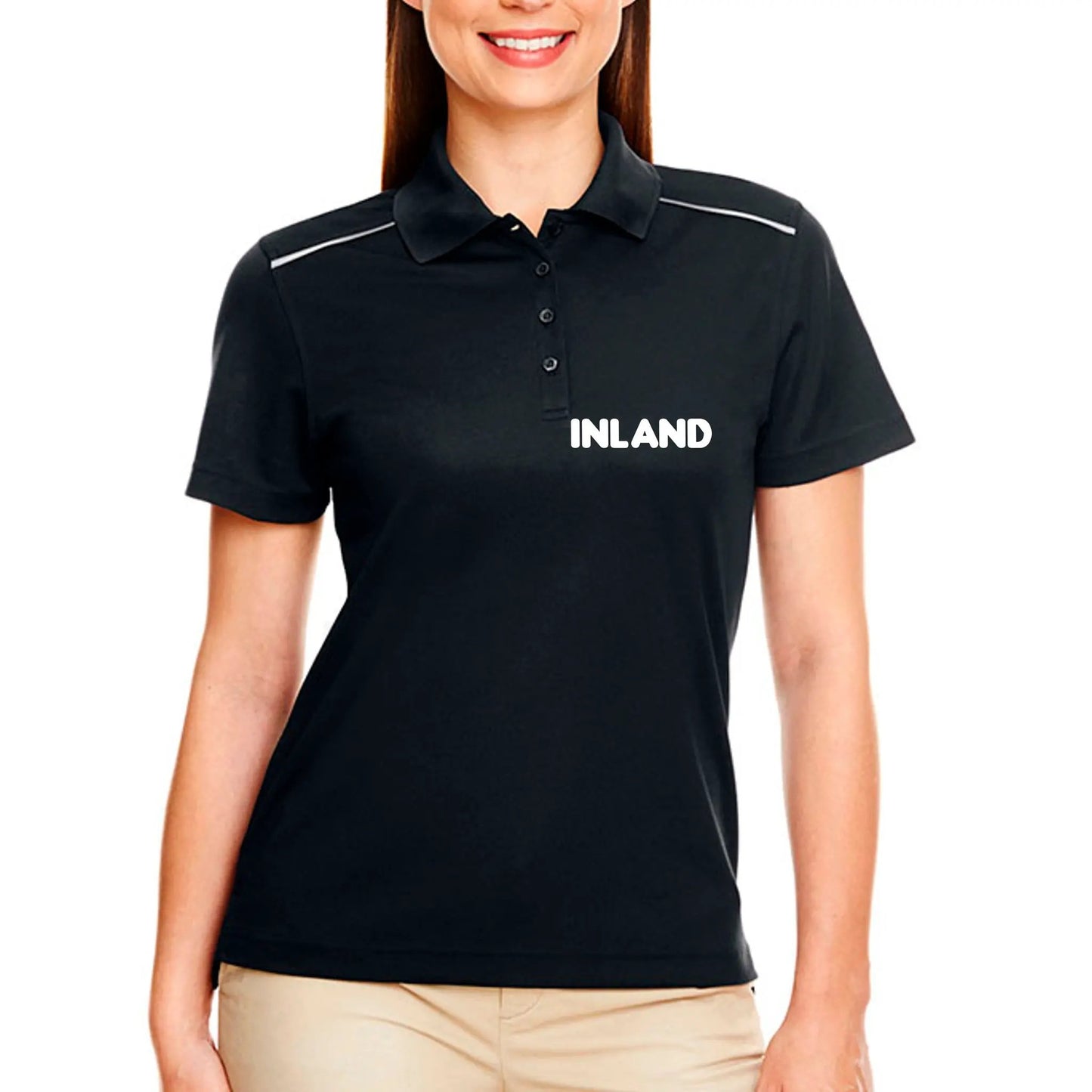 Ladies' Radiant Performance Polo with Reflective Piping Memorial Days by Inland Leather Co
