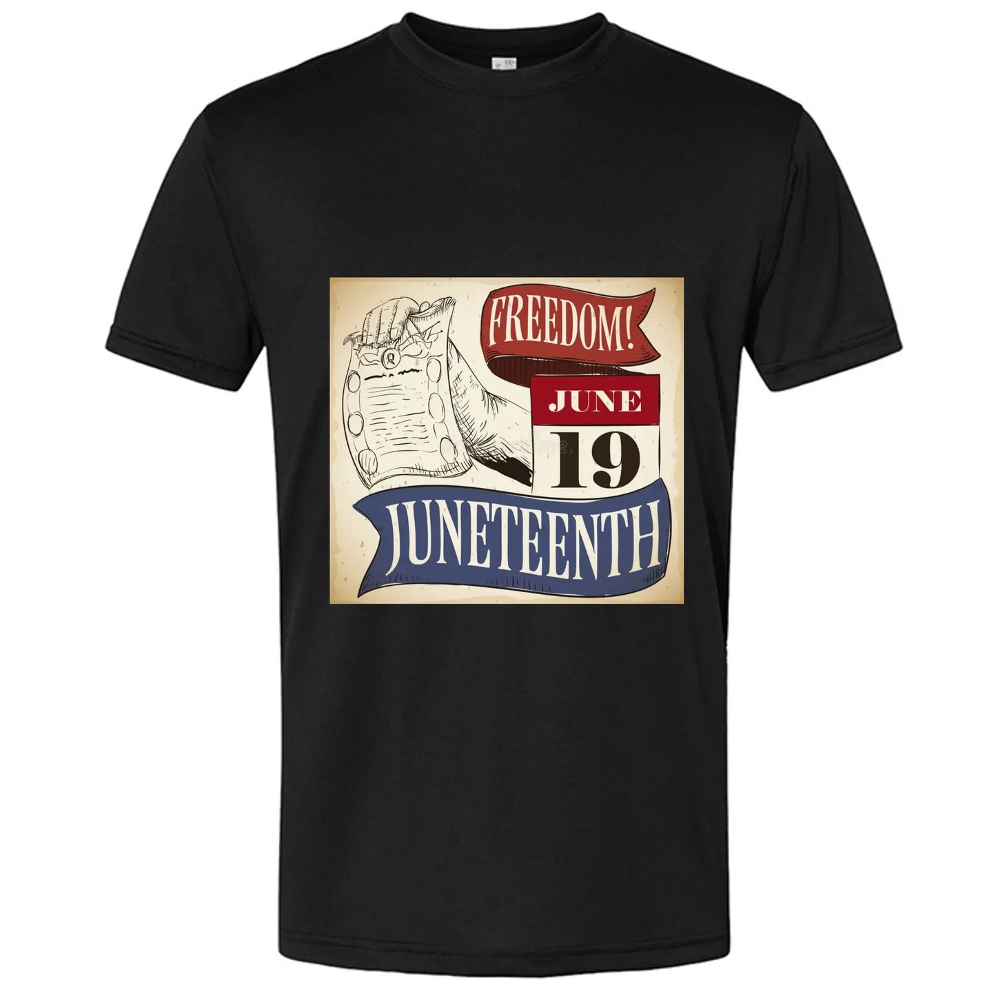 Polyester Performance T-Shirt For Mens Juneteenth 19 Day Special by Inland Leather Co