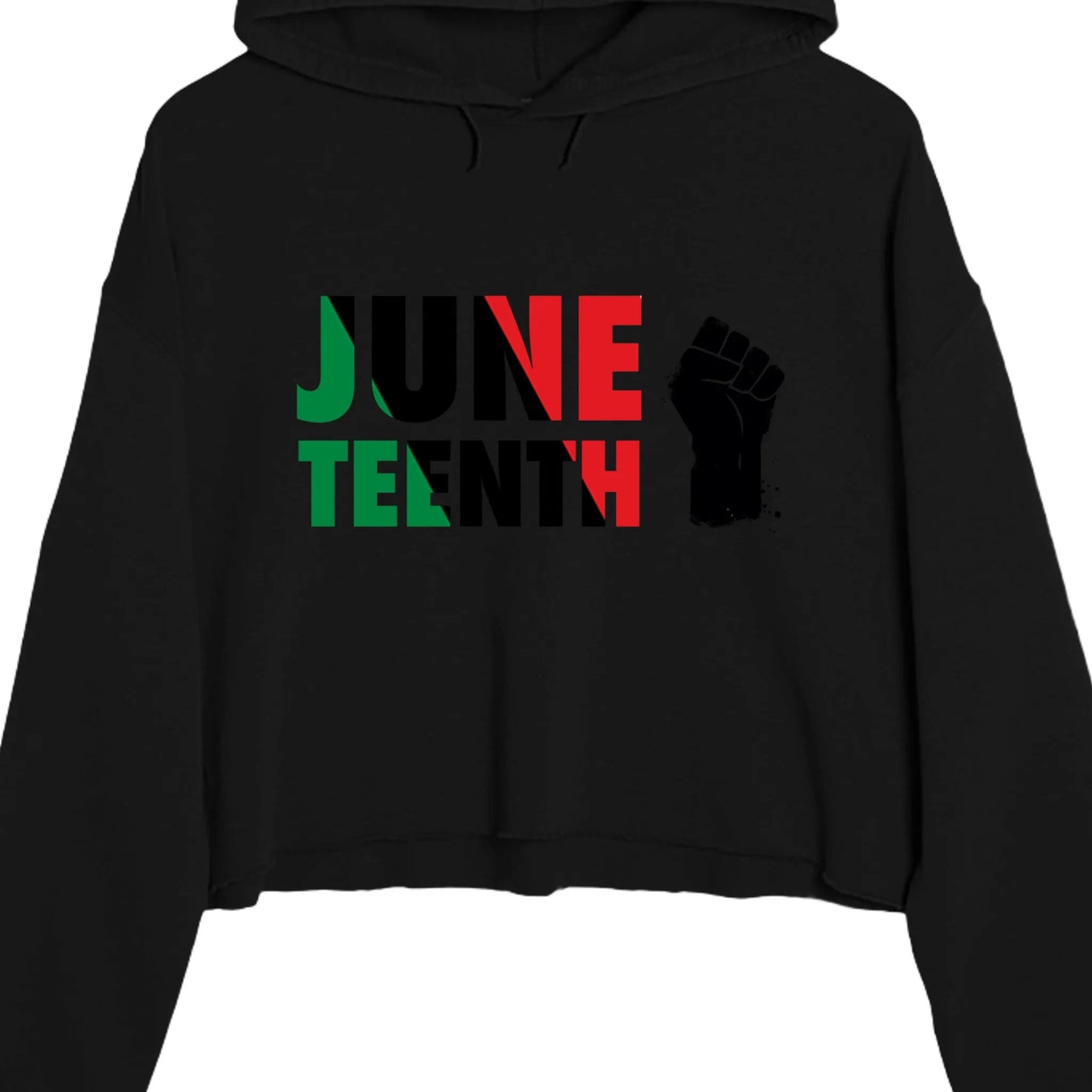 Lane Seven LS12000 Ladies' Crop Hooded Sweatshirt Juneteenth Day by Inland Leather Co