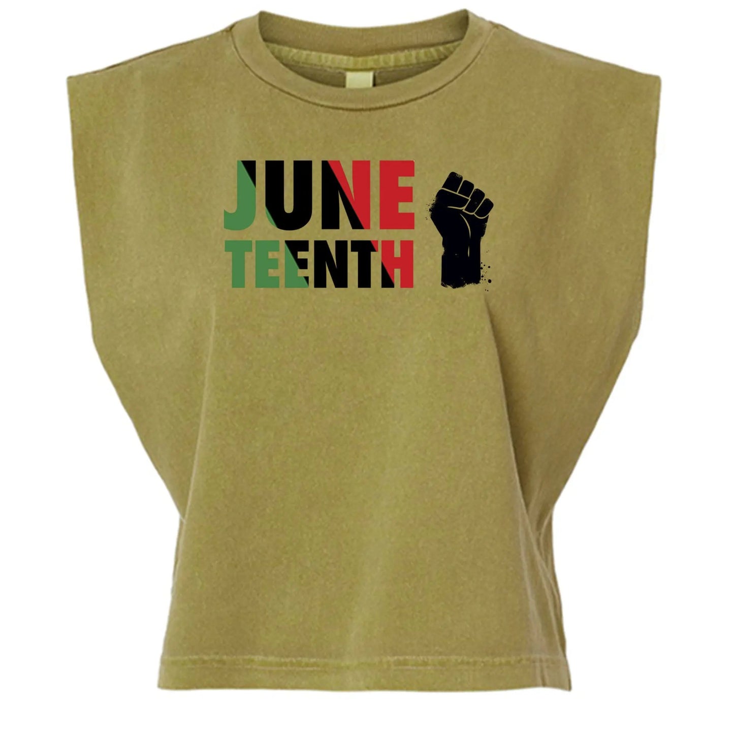 American Apparel Womens Garment Dyed Muscle Tank Juneteenth Day by Inland Leather Co