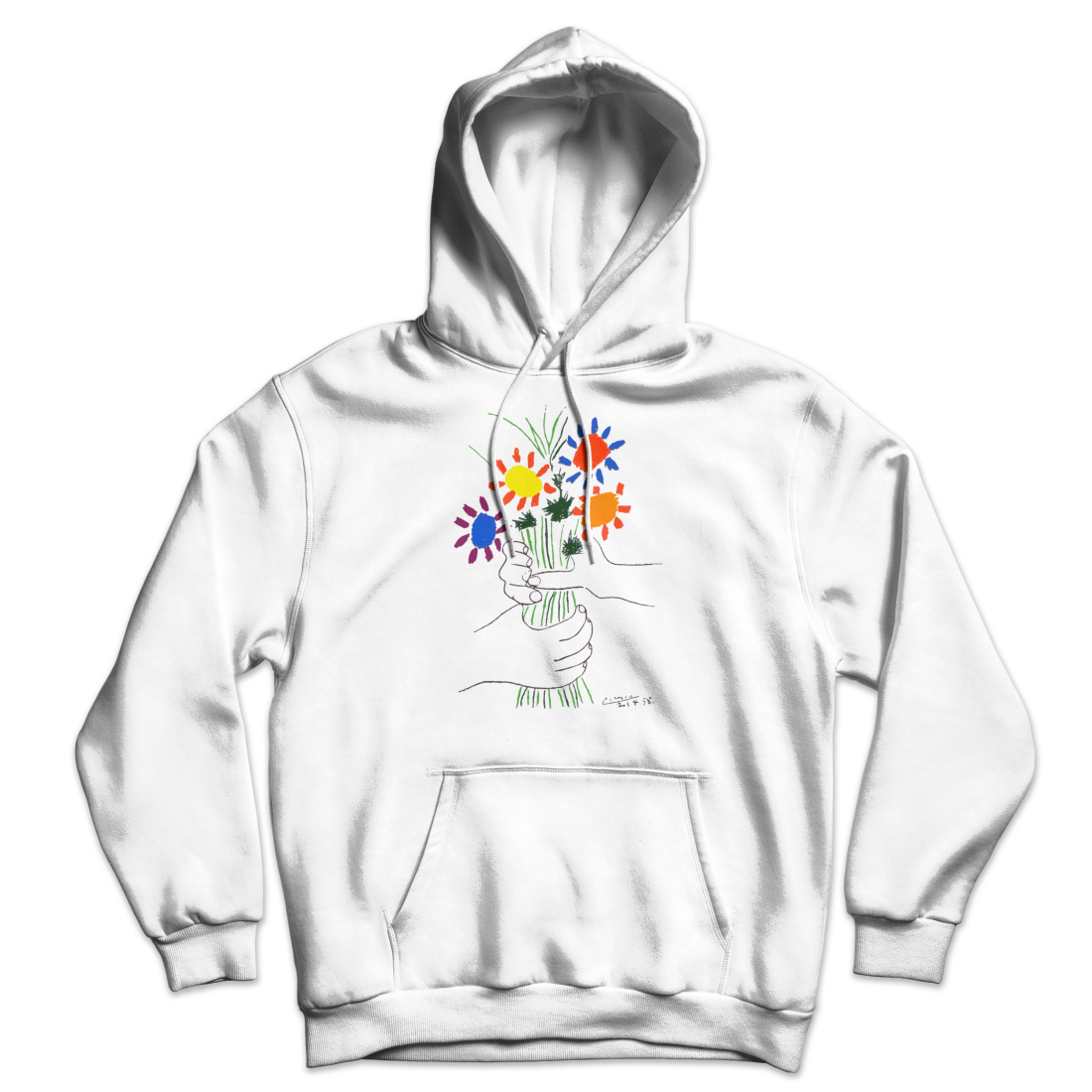 Picasso Bouquet of Peace 1958 Artwork Unisex Hoodie-0