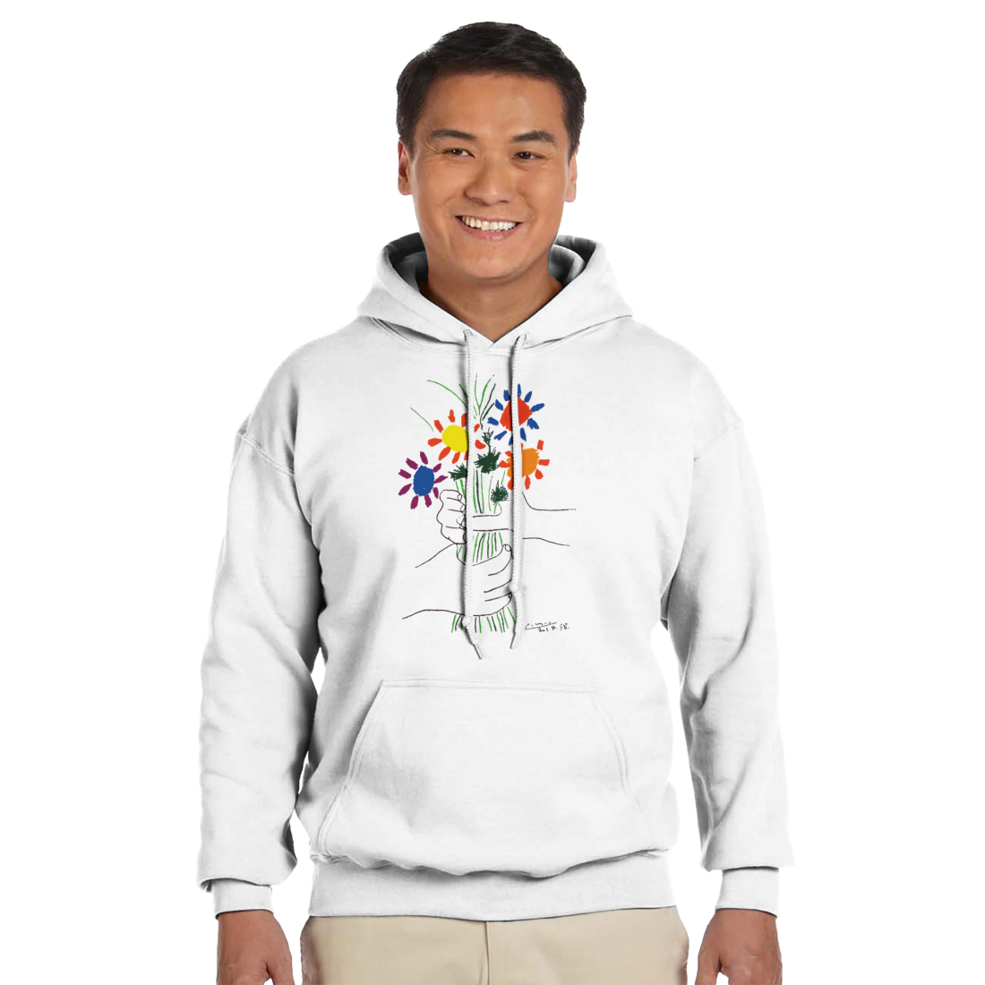 Picasso Bouquet of Peace 1958 Artwork Unisex Hoodie-4