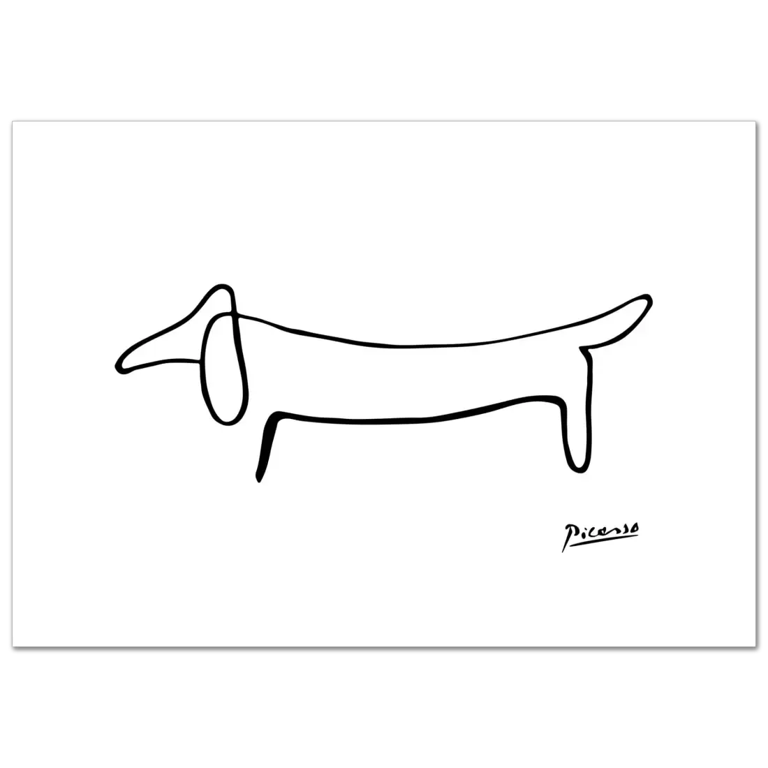 Picasso Dachshund Dog Line art poster-2