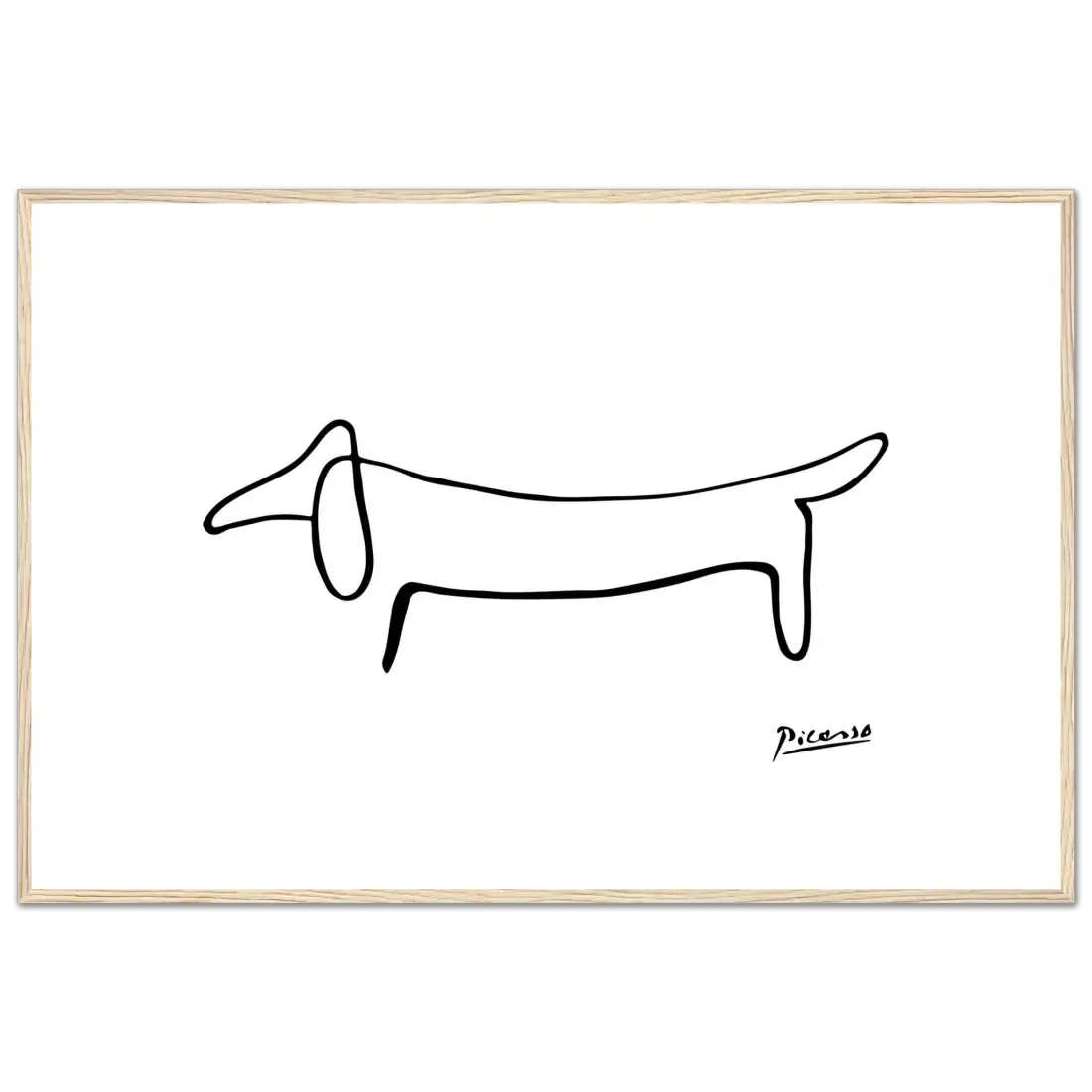 Picasso Dachshund Dog Line art poster-12