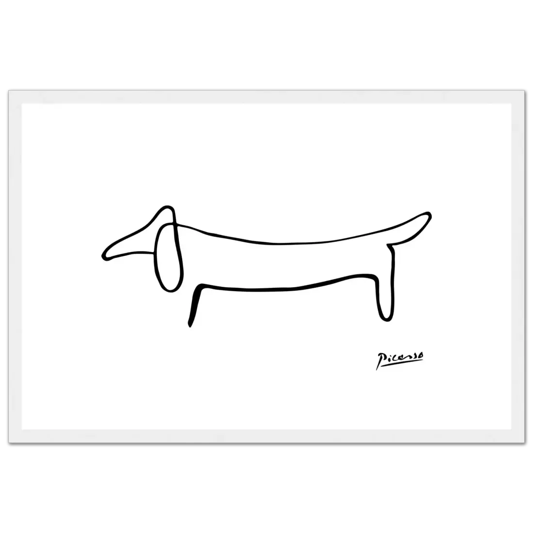 Picasso Dachshund Dog Line art poster-8